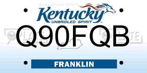 Q90FQB Kentucky License Plate