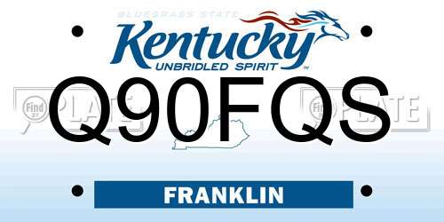 Q90FQS Kentucky License Plate