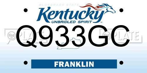 Q933GC Kentucky License Plate