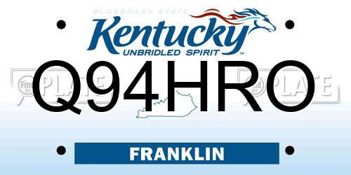 Q94HRO Kentucky License Plate