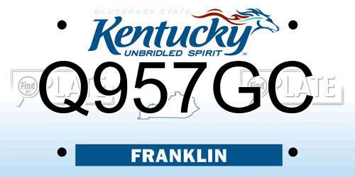 Q957GC Kentucky License Plate