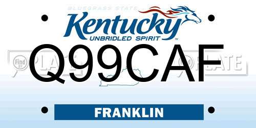 Q99CAF Kentucky License Plate