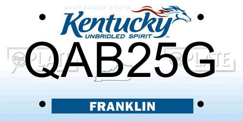 QAB25G Kentucky License Plate