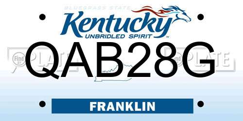 QAB28G Kentucky License Plate