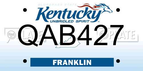 QAB427 Kentucky License Plate