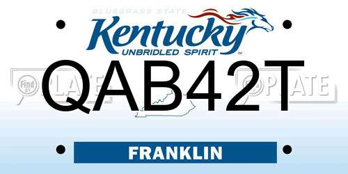 QAB42T Kentucky License Plate