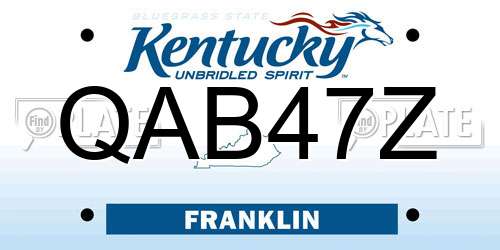 QAB47Z Kentucky License Plate