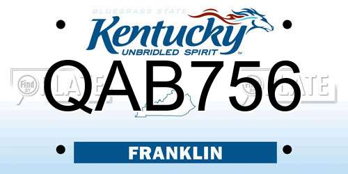 QAB756 Kentucky License Plate