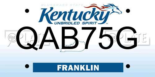 QAB75G Kentucky License Plate