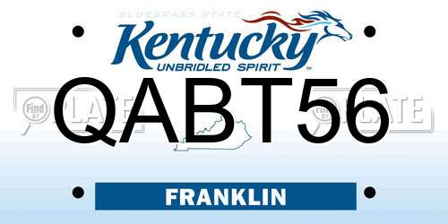 QABT56 Kentucky License Plate