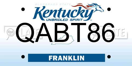 QABT86 Kentucky License Plate