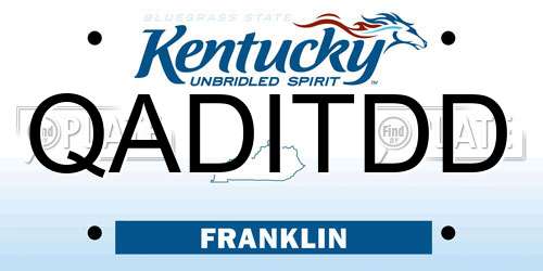 QADITDD Kentucky License Plate