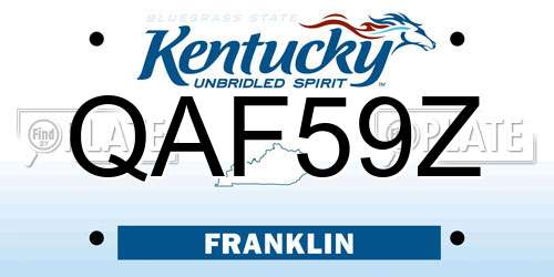 QAF59Z Kentucky License Plate