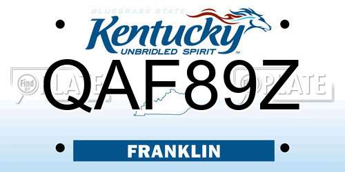 QAF89Z Kentucky License Plate