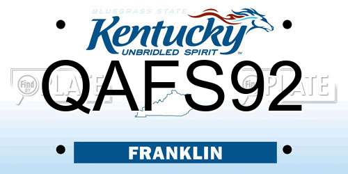 QAFS92 Kentucky License Plate
