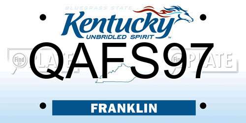 QAFS97 Kentucky License Plate