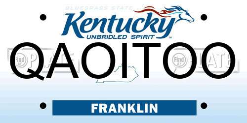 QAOITOO Kentucky License Plate
