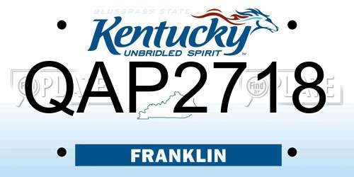 QAP2718 Kentucky License Plate