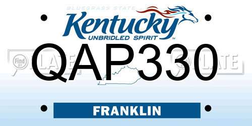 QAP330 Kentucky License Plate