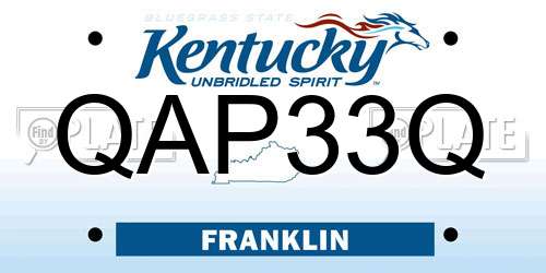 QAP33Q Kentucky License Plate
