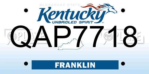 QAP7718 Kentucky License Plate