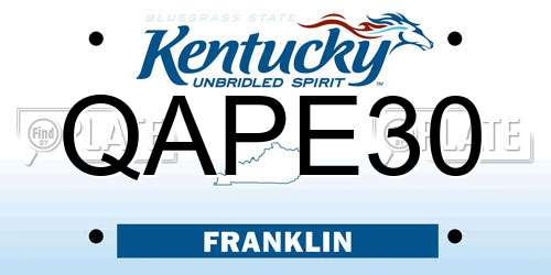 QAPE30 Kentucky License Plate