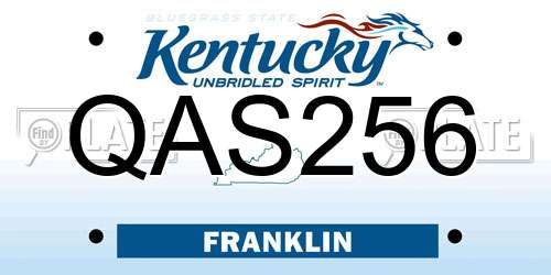 QAS256 Kentucky License Plate