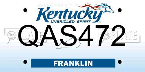 QAS472 Kentucky License Plate