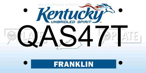 QAS47T Kentucky License Plate