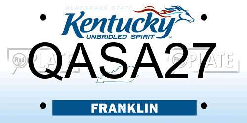 QASA27 Kentucky License Plate