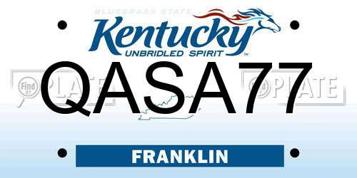QASA77 Kentucky License Plate