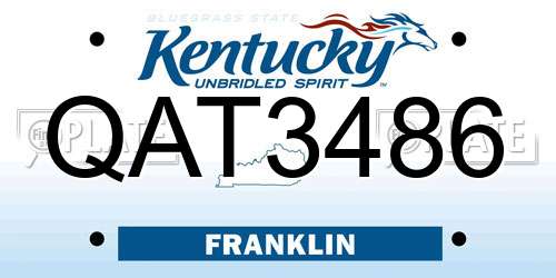 QAT3486 Kentucky License Plate