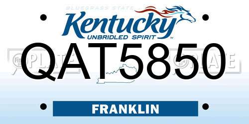 QAT5850 Kentucky License Plate