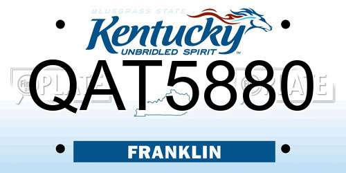 QAT5880 Kentucky License Plate