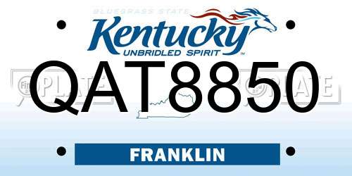 QAT8850 Kentucky License Plate