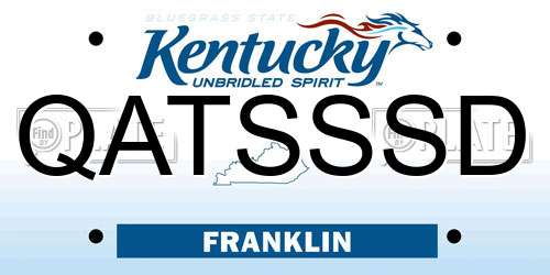 QATSSSD Kentucky License Plate