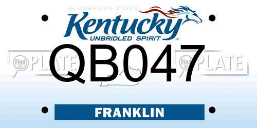 QB047 Kentucky License Plate