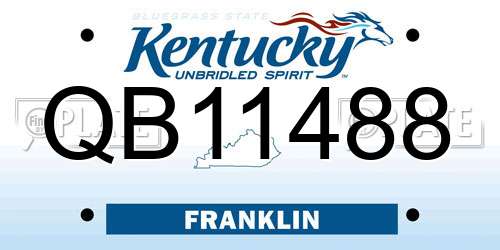 QB11488 Kentucky License Plate