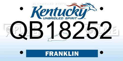 QB18252 Kentucky License Plate