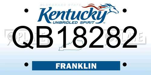 QB18282 Kentucky License Plate