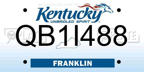 QB1I488 Kentucky License Plate