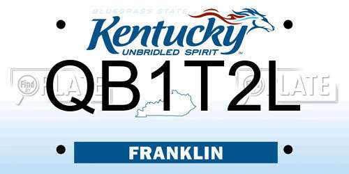 QB1T2L Kentucky License Plate