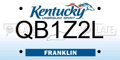 QB1Z2L Kentucky License Plate