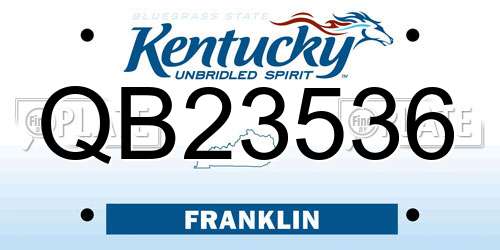 QB23536 Kentucky License Plate
