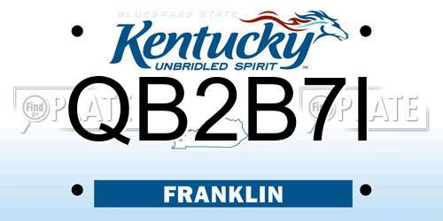 QB2B7I Kentucky License Plate