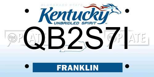 QB2S7I Kentucky License Plate