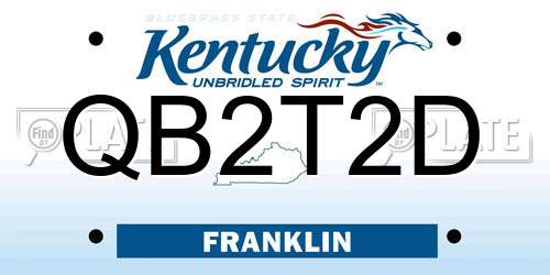 QB2T2D Kentucky License Plate
