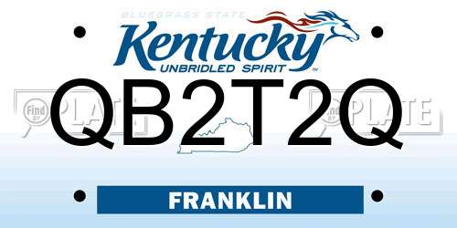QB2T2Q Kentucky License Plate