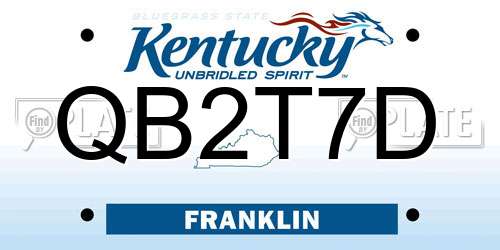 QB2T7D Kentucky License Plate