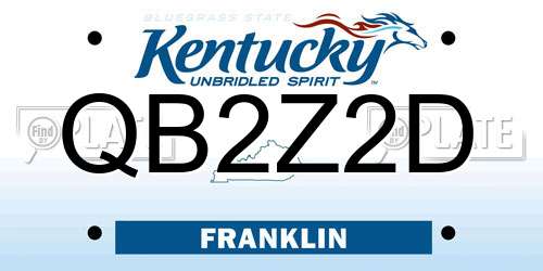 QB2Z2D Kentucky License Plate